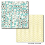 Лист двусторонней скрапбумаги Carta Bella True Friends - Hopscotch Paper, 30х30 см