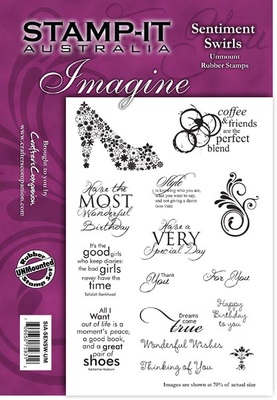Набор резиновых штампов от Crafter's Companion - Sentiment Swirls, 15 шт.