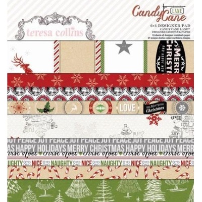 Набор двусторонней бумаги Teresa Collins - Candy Cane Lane - Pad, размер 15х15 см