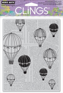 Резиновый штамп Hero Arts - Balloon Ride, c оснасткой