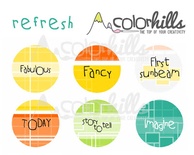 Набор фишек (значков) от Color Hills - Refresh, 6 шт, 25 мм