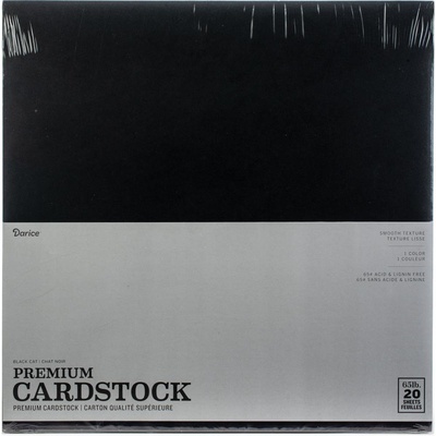 Набор кардстока DCWV Core'dinations Darice Value Pack Smooth Cardstock, Black Cat, 30x30 см, 20 листов, черный