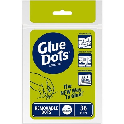 Клеевые капли Glue Dots - Removable, 36 штук, 13 мм, 1 лист, временное приклеивание