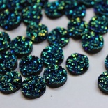 Кабошон DarkTurquoise, 12x5мм, цвет синий, 10 шт.