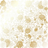 Аркуш одностороннього паперу з фольгуванням, дизайн Golden Peony Passion White, 30,5см х 30,5см, ТМ Фабрика Декору