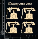 Чипборд от Dusty Attic - Telephones №2, 4 шт.