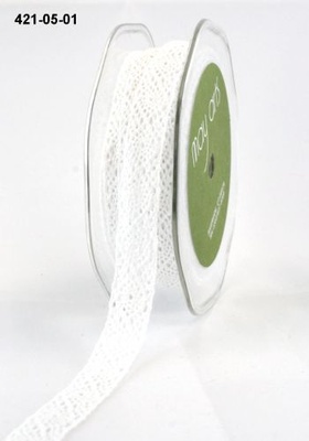 Вязаное кружево White, ширина 1,3 см, длина 90 см, цвет белый