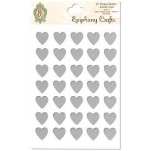 Прозрачные эпоксидные наклейки Epiphany Crafts - Bubble Caps Clear Heart 14