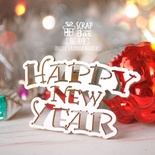 Чипборд ScrapBox - Надпись Happy New Year Hi-414