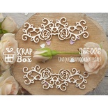 Чипборд ScrapBox - Бордюр Розы с завитками и сердечками