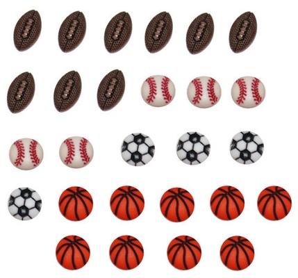 Набор декоративных пуговиц Dress It Up - Tiny Sports Equipment