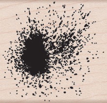 Резиновый штамп Hero Arts - Paint Spots, на деревянном блоке