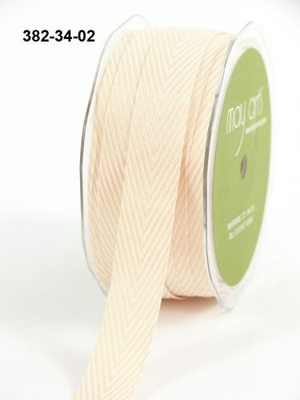 Лента Twill and Stripes, цвет бежевый/белый, ширина 1,9 см, длина 90 см