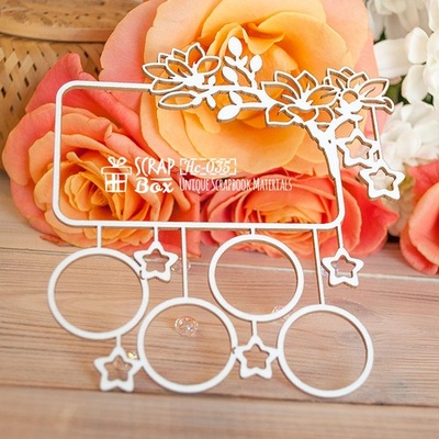 Чипборд ScrapBox - Метрика с магнолиями Hc-035