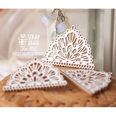 Чипборд ScrapBox - Кружево с углолками Hw-091, 3 шт