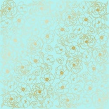 Лист односторонней бумаги с фольгированием Golden Pion Turquoise,ТМ Фабрика Декора