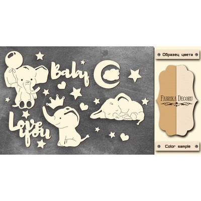 Чипборд Фабрика Декору - My little baby boy 1, цвет молочный, крафт