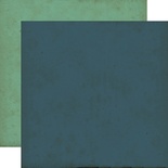 Лист двусторонней бумаги от Echo Park - Navy/Teal, Times & Seasons, 30x30 см