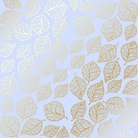 Лист односторонней бумаги с фольгированием Golden Delicate Leaves Purple, ТМ Фабрика Декора