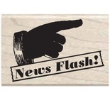 Резиновый штамп Studio G - News flash рука, 5.5х3.5 см, на деревянном блоке