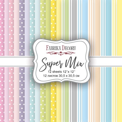 Набор скрапбумаги Super Mix, 30,5x30,5см, Фабрика Декору