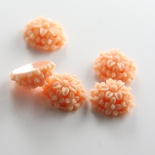 Кабошон "Цветок", цвет Tangerine Pink, размер 14 мм, 1 шт.