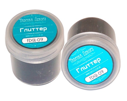 Глиттер черный 20 ml, сухой