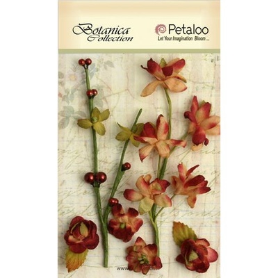 Набор объемных цветов Petaloo - FloralEphemera - Cranberry
