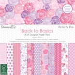 Набор бумаги от Dovecraft - Back to Basics Perfectly Pink (20x20 см), 48 листов, односторонняя