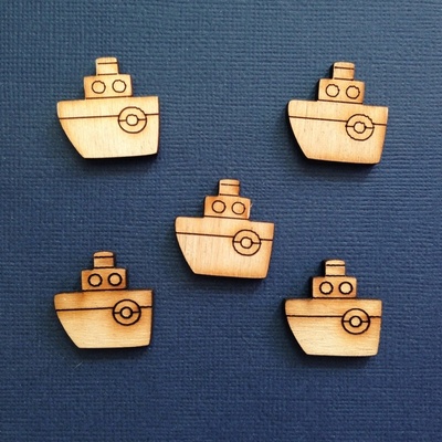 Деревянная фигурка WOOD-036 - Кораблик, 1 штука