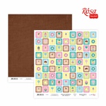 Бумага для скрапбукинга от ROSA TALENT - Cake delicious 4, двусторонняя, 30х30см, 200г/м2