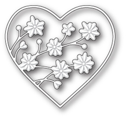 Нож от Memory Box - Drifting Flowers Heart - Сердце с цветами
