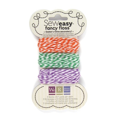 Набор шнурочков от We R Memory Keepers - Sew Easy Fancy Floss Bakers Twine - Secondary, 3 шт.