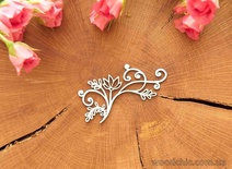 Чипборд от WOODchic - "Цветочный завиток", 7х3.2 см