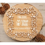 Чипборд ScrapBox - Ажурная новогодняя рамка с остролистом Hh-034