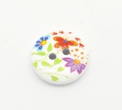 Деревянная пуговица Multicolor Flower B17604, диаметр 15 мм, 1 шт.