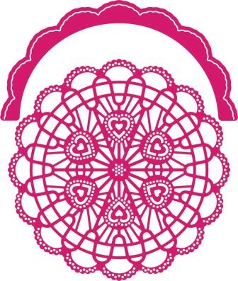 Нож для вырубки от Cheery Lynn Designs - Candy Hearts Doily with Angel Wing