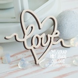 Деревянные фишки ScrapBox - Надпись Love в сердечке Wfi-003
