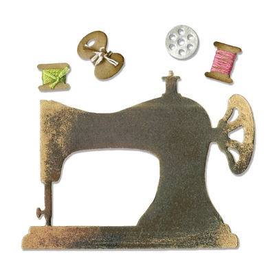 Ножи от Sizzix - Sizzix Sizzlits Die - Sewing Machine & Bobbins
