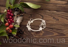 Чипборд рамка овальная с тыквой от WOODchic, 9,5х8 см