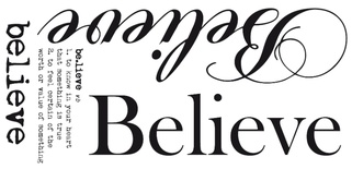 Натирки от Kaisercraft - Believe -rub-on word, RB107, 7х14см