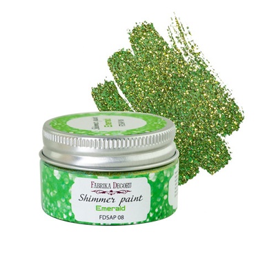 Краска с глиттером Shimmer paint, цвет Изумруд, ТМ Фабрика Декора