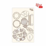 Чипборд для скрапбукинга от ROSA TALENT - Floral Poem 4, белый картон, 12,8х20см