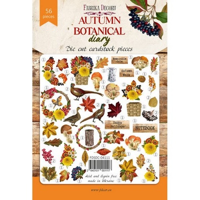 Набор высечек коллекция Autumn botanical diary 63 шт, ТМ Фабрика Декора.