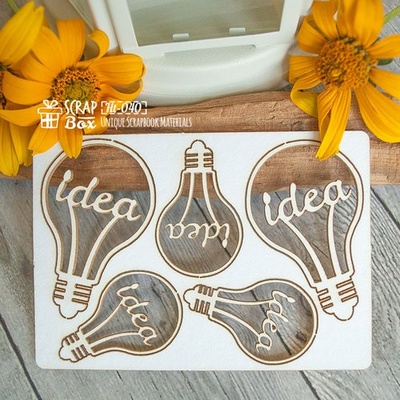 Чипборд ScrapBox - набор лампочек Idea