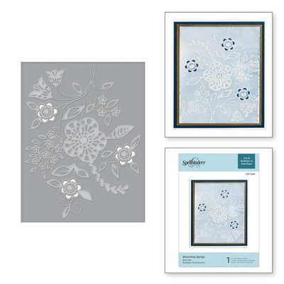 Папка для тиснения от Spellbinders - Blooming Sprigs Cut and Emboss Folder