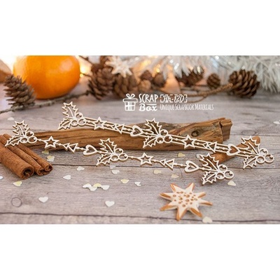 Чипборд ScrapBox - Вертикальные новогодние гирлянды 2шт Hh-120