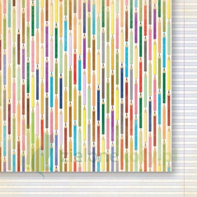 Лист двусторонней скрапбумаги от Galeria Papieru - изучение жизни 02, 30,5х30,5 см