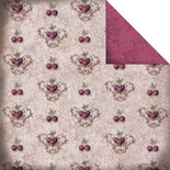 Лист двусторонней скрапбумаги Fabscraps - High Tea Double-Sided Paper - Cherries/Cream & Red, 30х30 см