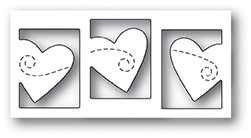 Нож для вырубки от Poppystamps -  Triple Heart Twirl craft die